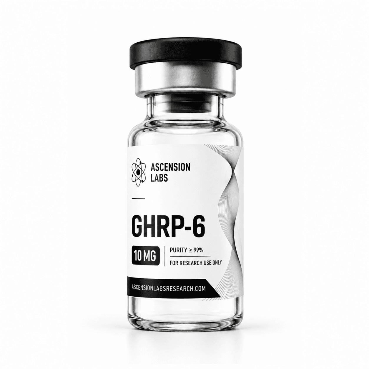GHRP-6 10mg research peptide vial — Ascension Labs